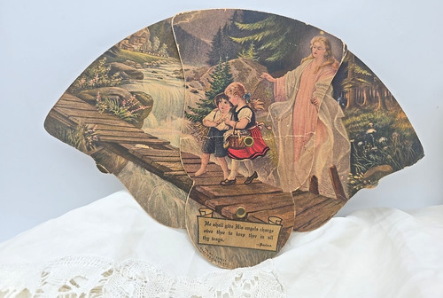 George Nusbaum Director Antique vintage Funeral Fan Angel Children Baltimore MD