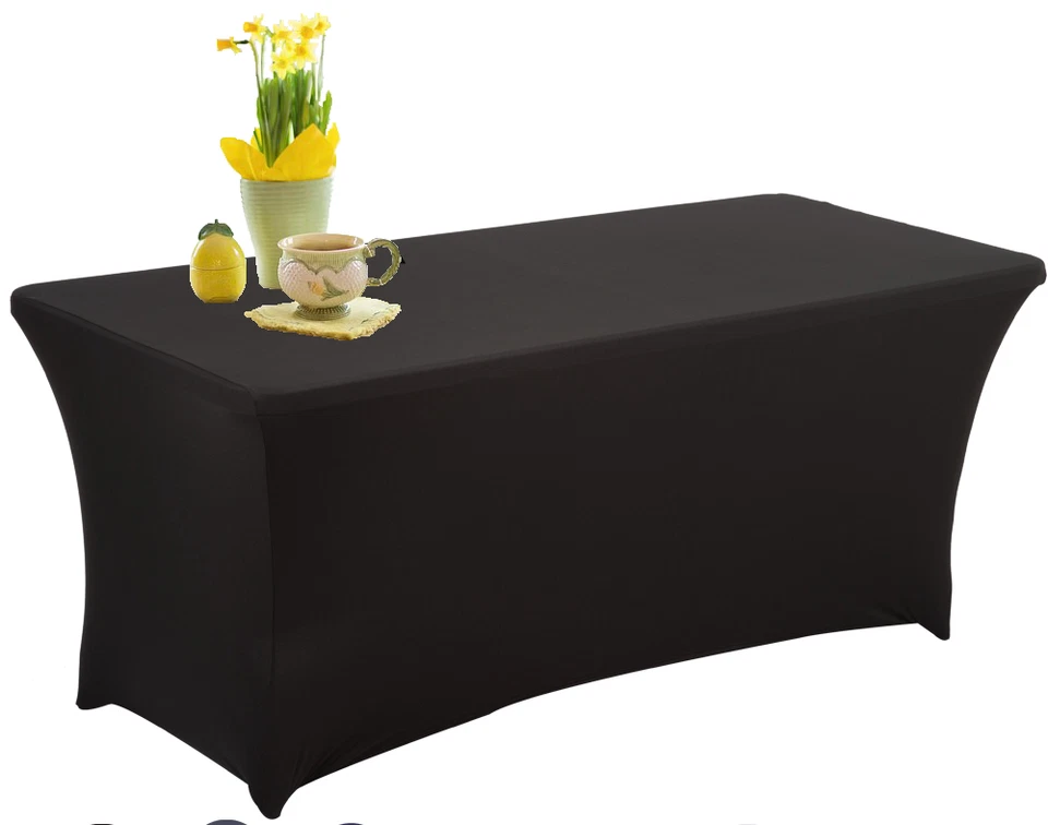 4FT Rectangular Stretch Tight Fit Folding Table Cover Trestle Table cloth - 1.2m - Image 2 of 4