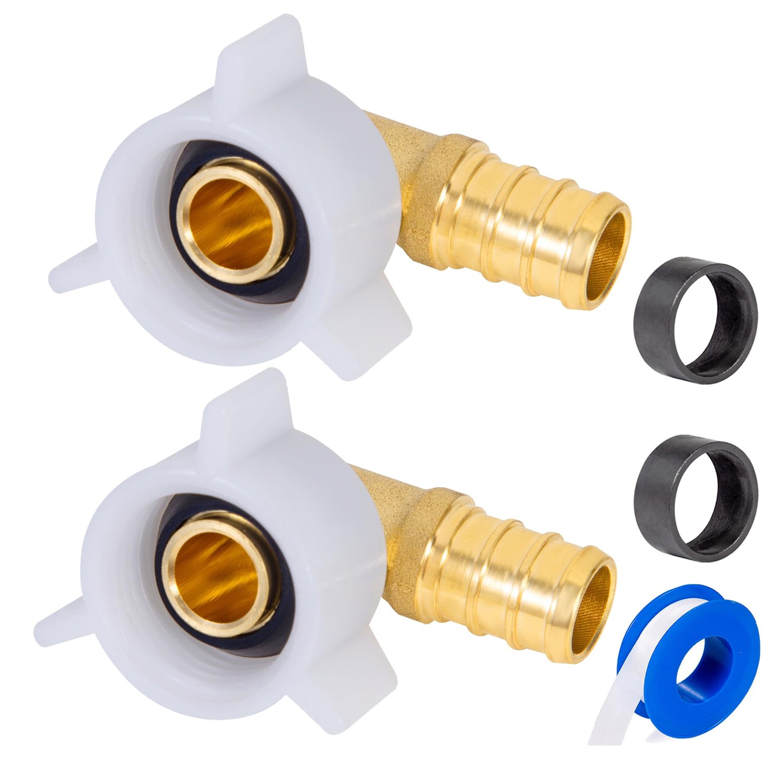 PEX 1/2" x 1/2" NPT Female Threaded Swivel Elbow NPSM Brass Crimp Fittings, P...