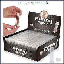 Clear Plastic Coin Tubes for 50 Lincoln Pennies, Durable and Secure Storage