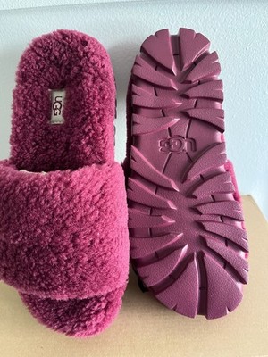 NIB Ugg Women's Cozetta Curly Slippers Slide ''Cordial'' Burgundy Size 7