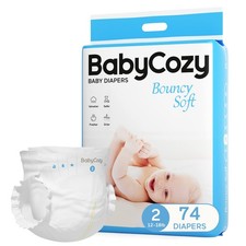 Newborn Baby Diapers Size 2 12-18lb 74 Count Bouncy Soft Diapers Hypoallerge...