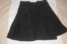 Black Utility Kilt Size 32 Cotton