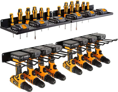 Power Tool Organizer with Charging Station,Drill Holder Wall Mount,Garage Storag