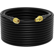 Low-Loss Coaxial Extension Cable 15-Meter 49.2 Ft RG58 SMA Female to 49FT