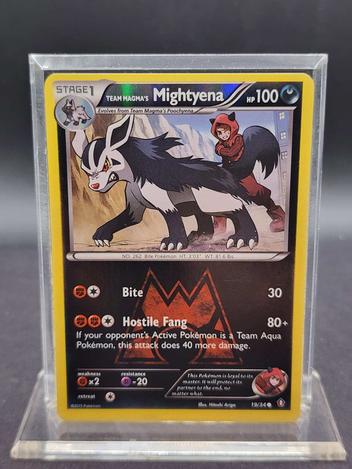 Pokemon Team Magma's Mightyena Double Crisis 19/34 Reverse Holo Common