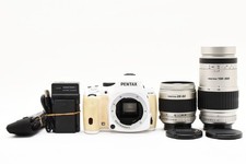 PENTAX K-50 16.3MP Digital SLR Camera White Body Order Color Two Lens Set Japan