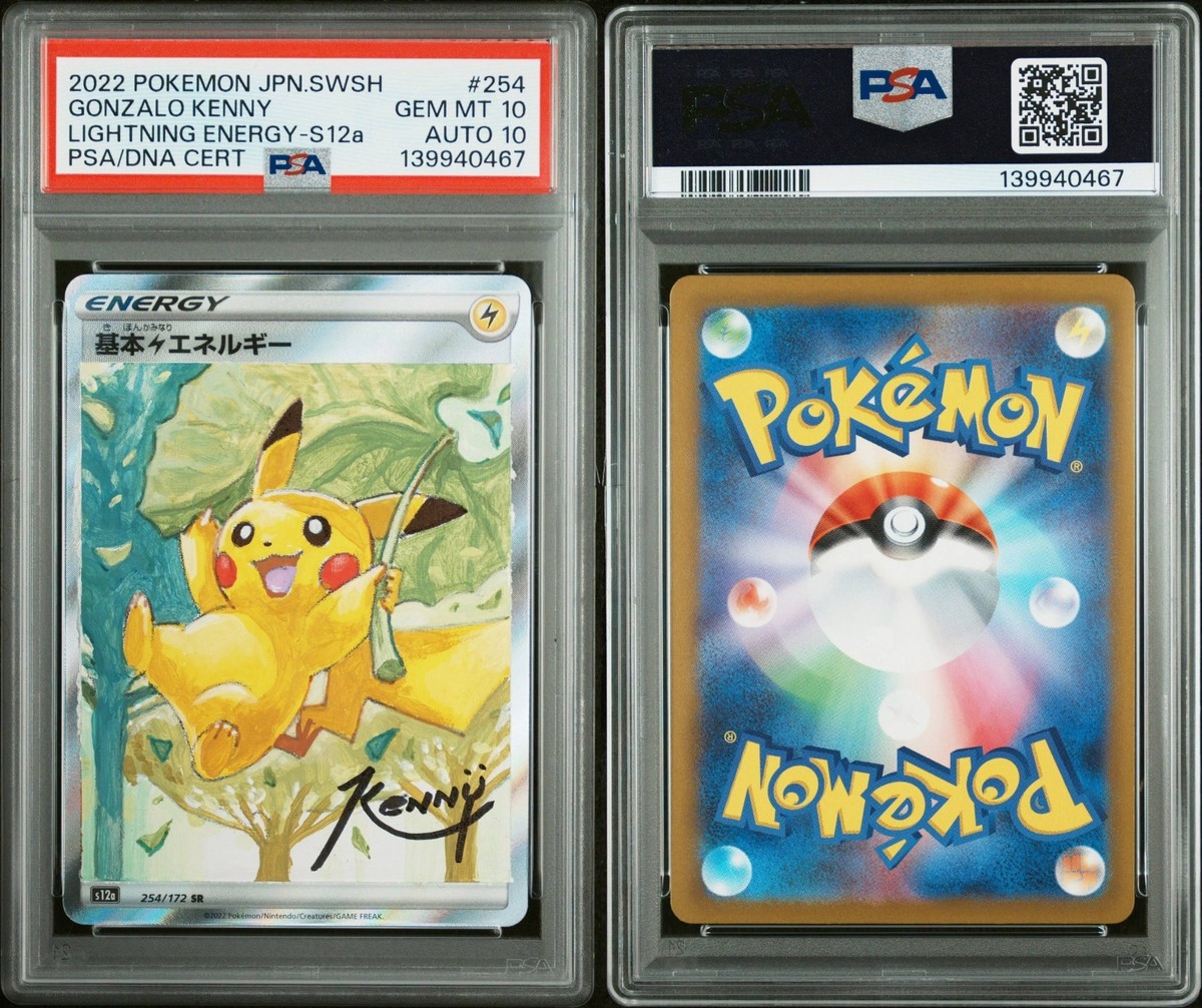 PSA 10 GEM MINT AUTO 10 Energy Gonzalo Kenny Signature Pikachu