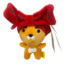 RARE! Kakao Friends Plush Stuffed Animal Red Bow Imossible Pore? No! 6"