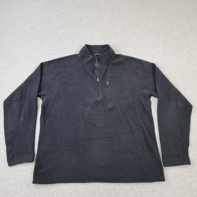 L.L. Bean 1/4 Zip Pullover Mens Large Black Performance Mock Neck Pocket