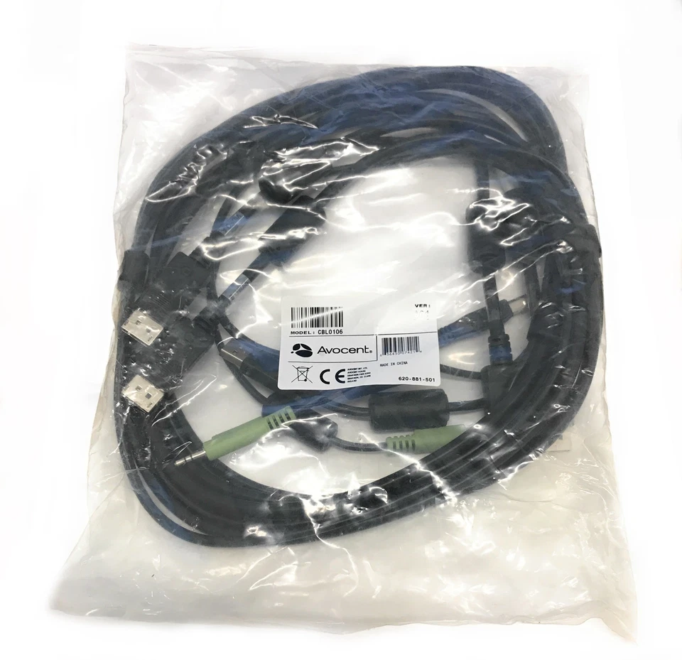 NEW Avocent CBL0106 Dual-DP USB Audio KVM Cable 6FT Integrated Cable - Image 2 of 3