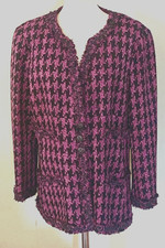 CHANEL 09P TWEED SILK CC LOGO BUTTON RUNWAY BLAZER JACKET BLAZER FR 50 XL