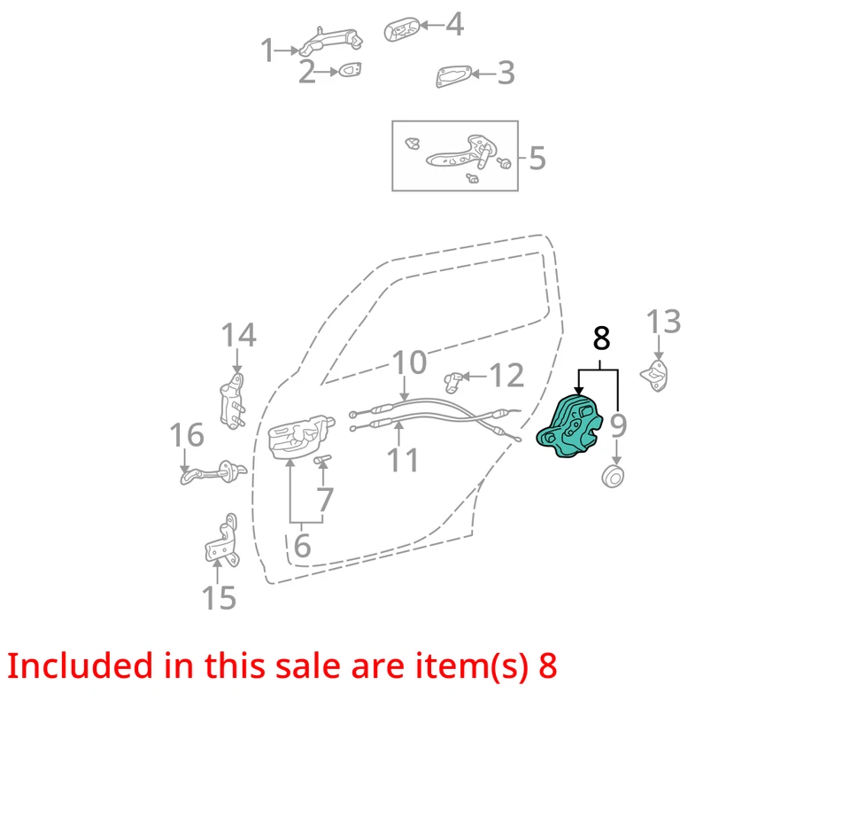 2003-2008 GENUINE! TOYOTA COROLLA Door Lock Actuator Rear Right OEM Foto 3 de 4