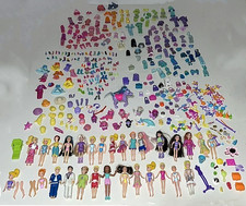 Polly Pocket HUGE Lot DOLLS Pets CLOTHES Shoe...