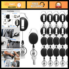 20 Pack Retractable Badge Reels with Carabiner Clip Holder - ID Card Accessories