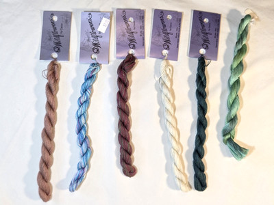 Vtg Wildflowers by Caron Thread Lot of 5 plus Creme de Menthe Hand-Dyed Floss