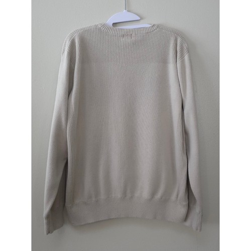 Pull col rond marron Levis coton côtelé tricot pull preppy hiver homme grand - Photo 6/11