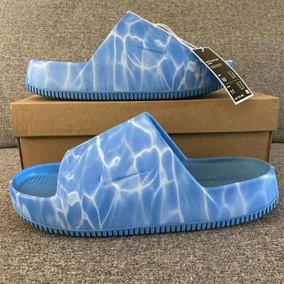 Nike Calm Slide Print Coast Blue-Signal Blue Men s Size 10 [HQ1125-400]