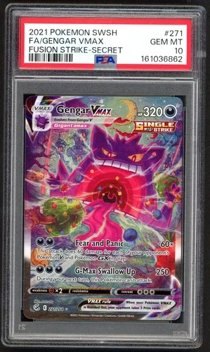 Pokemon Card - PSA 10 Gengar Vmax 271/264 - Fusion Strike - GEM MT