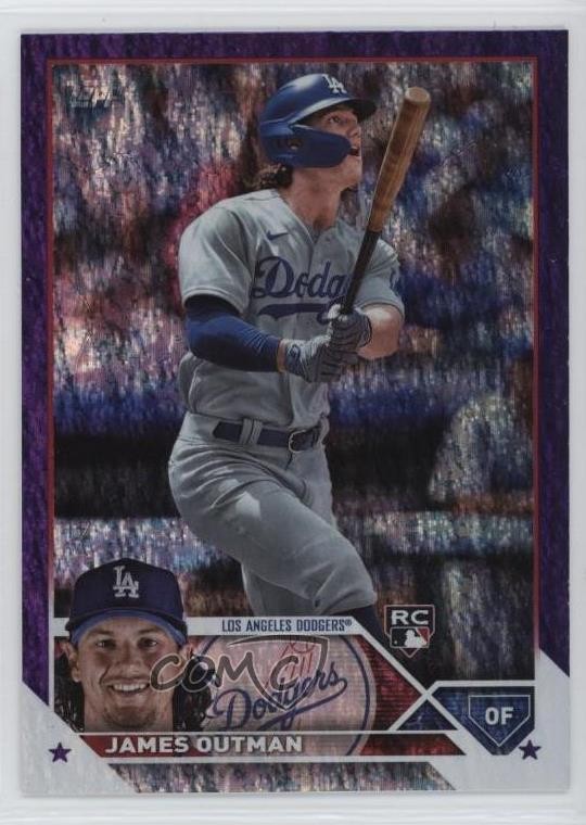 2023 Topps Series 2 Retail Purple Foil 120/799 James Outman #395 Rookie RC 06l3