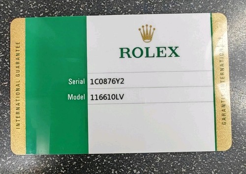 AUTHENTIC ROLEX Hulk Submariner 116610LV Card - 第 1/2 張圖片