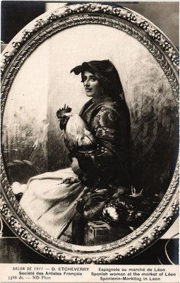 CPA Salon de 1911 D. ETCHEVERRY Espagnole au marche de Leon (702690)