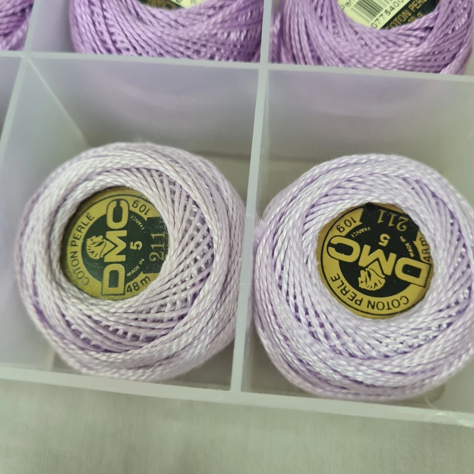 DMC and Presencia Finca Cotton Perle 5 x16 Balls 126,209, 211, 113/2 Pink Purple - Image 2 of 4