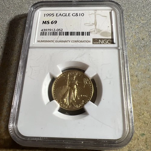 1995 $10 American Gold Eagle 1/4 Oz Gold MS69 Low Mintage  NGC J-680