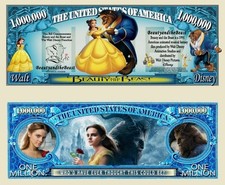 25 Pack Beauty and the Beast Disney Collectible 1 Million Dollars Novelty Money
