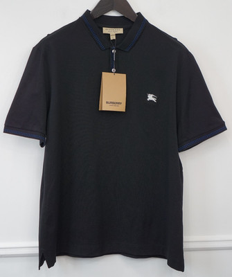 Men Burberry Polo Shirt Casual Pullover Kenfort Black Size 2XL XXL