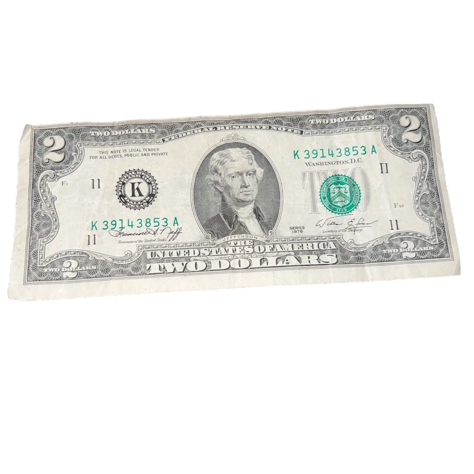 1976 US $2 Two Dollar Bicentennial Bill Series Rare F-Cut Error - Image 2 of 4