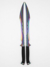 TACTICAL MASTER Two Twin "Ninja" swords, Metallic Rainbow.