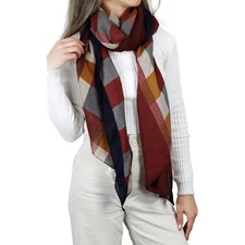 La Fiorentina Checkered Print Wrap Lightweight Luxury Chic Fashion Accessory NWT