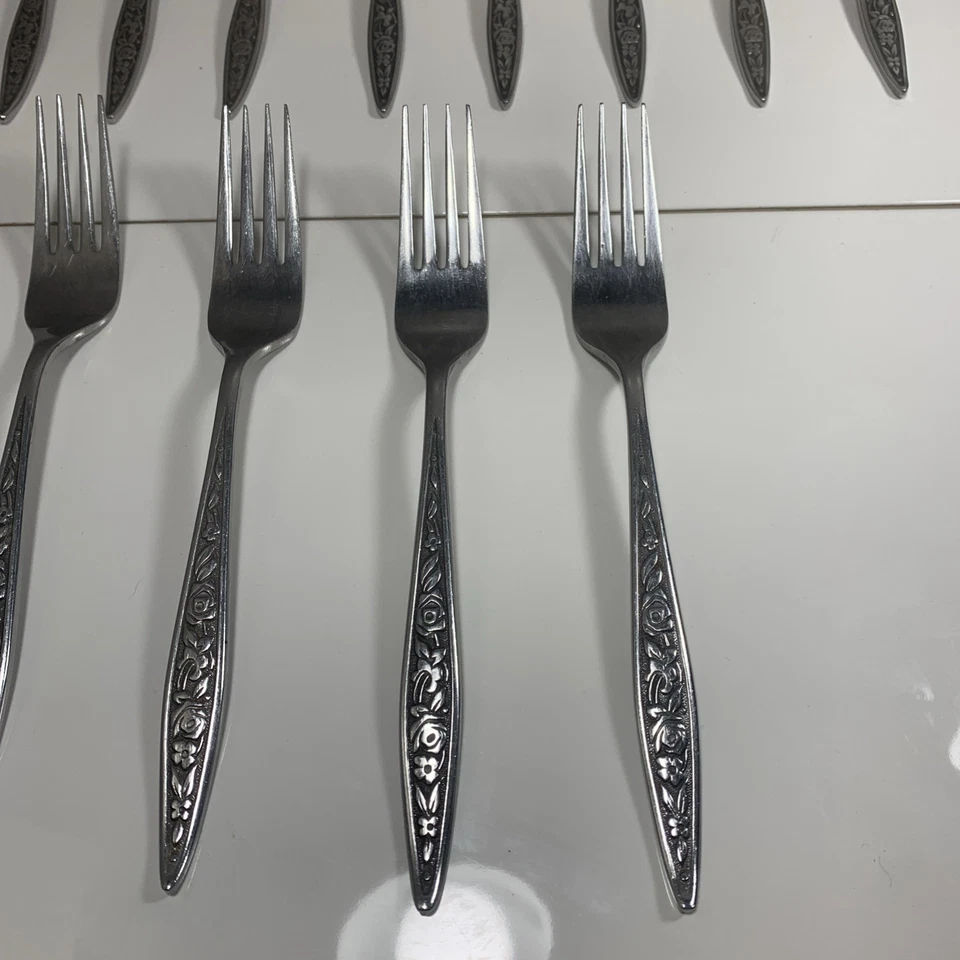 Lote de 13 cucharas tenedores Ekco Eterna Santiago acero inoxidable Japón Foto 3 de 4