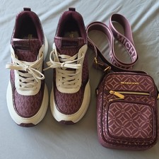 Michael Kors Purple Logo Crossbody Bag Zip Po...