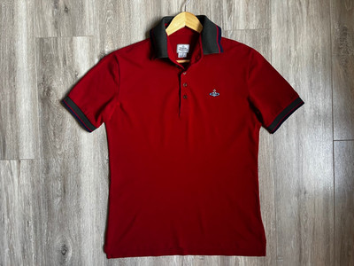 Vivienne Westwood Polo Shirt Men Red Logo Tennis Luxury Shirt size