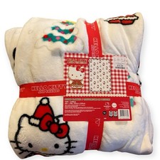 Hello Kitty Sanrio Twin Plush Blanket Christmas Cats 60x90in