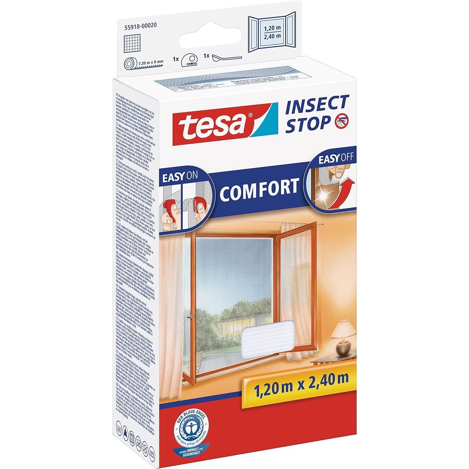 Moustiquaire tesa COMFORT contre les insectes pour fenêtre 120 x 240 cm