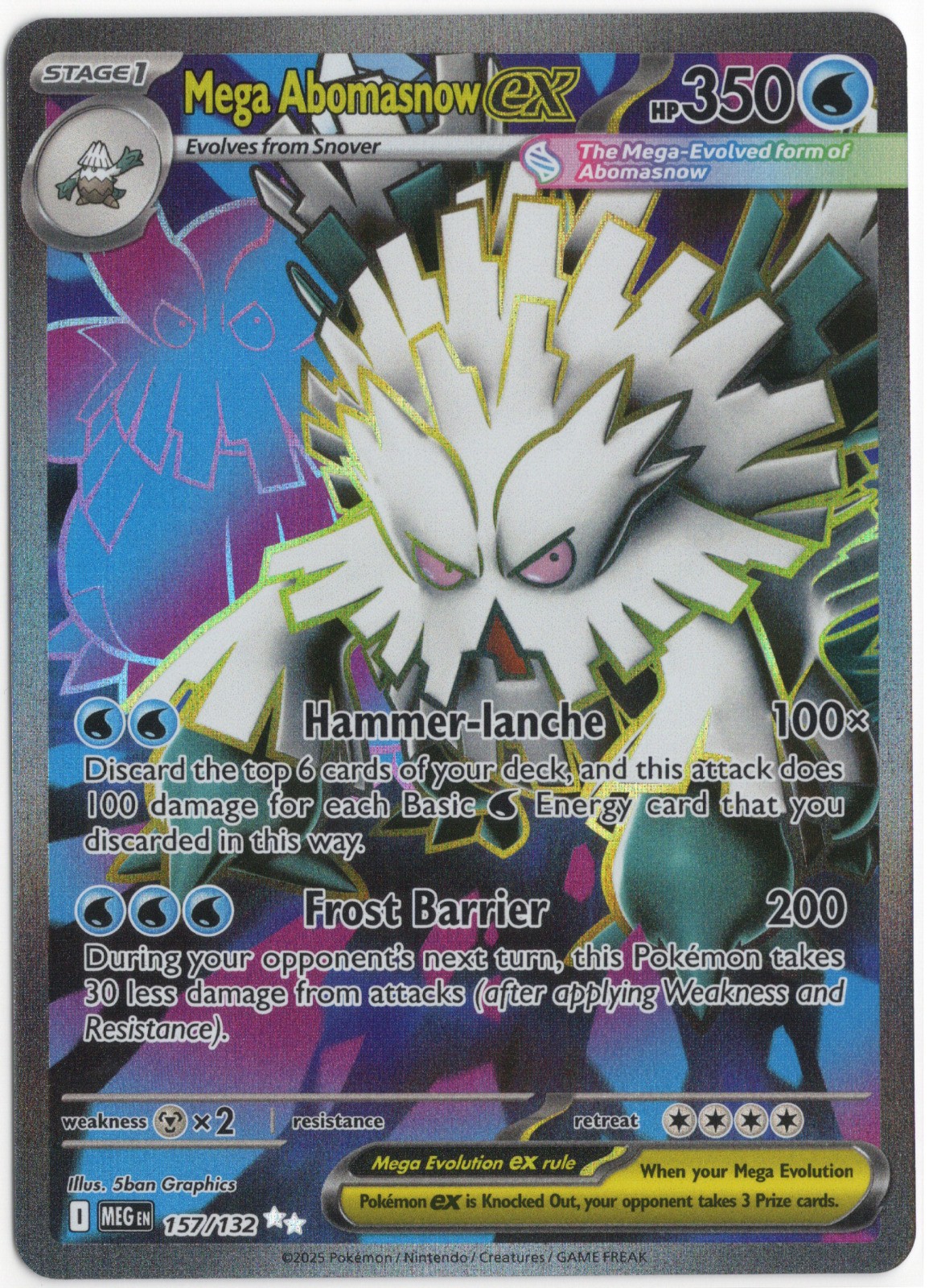 Mega Abomasnow ex - Holo - ME01: Mega Evolution 157/132 - NM Condition