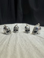 Charms   Football Helmets - Silvertone 4pcs