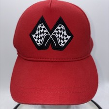 Red Checker Racing Red Youth Size Adjustable Strap Back Baseball Hat Cap
