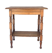 Antique Oak Wood 2-Tier Carved Legs Parlor Table Lamp Table Vintage - Rare!