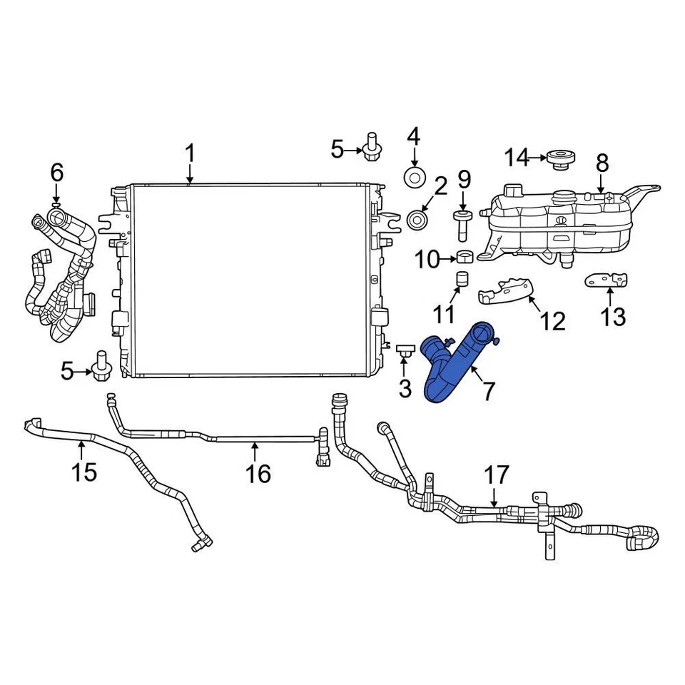 For Jeep Wagoneer L 2023-2025 Jeep 68470766AA Radiator Coolant Hose - Изображение 4 из 4