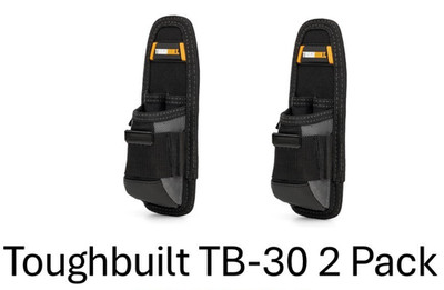 Toughbuilt TB-30 2 Pack - Black 6-Pockets Utility Pouch with Steel Belt Clip