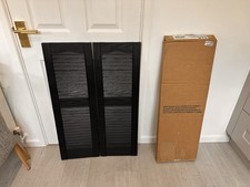 Ekena Millwork Vinyl Louver Shutters Black 91x30cm Pair – New