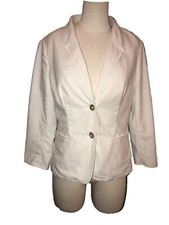 The Limited Womens White Blazer Size Medium Fully Lined 2 Button Career Jacket