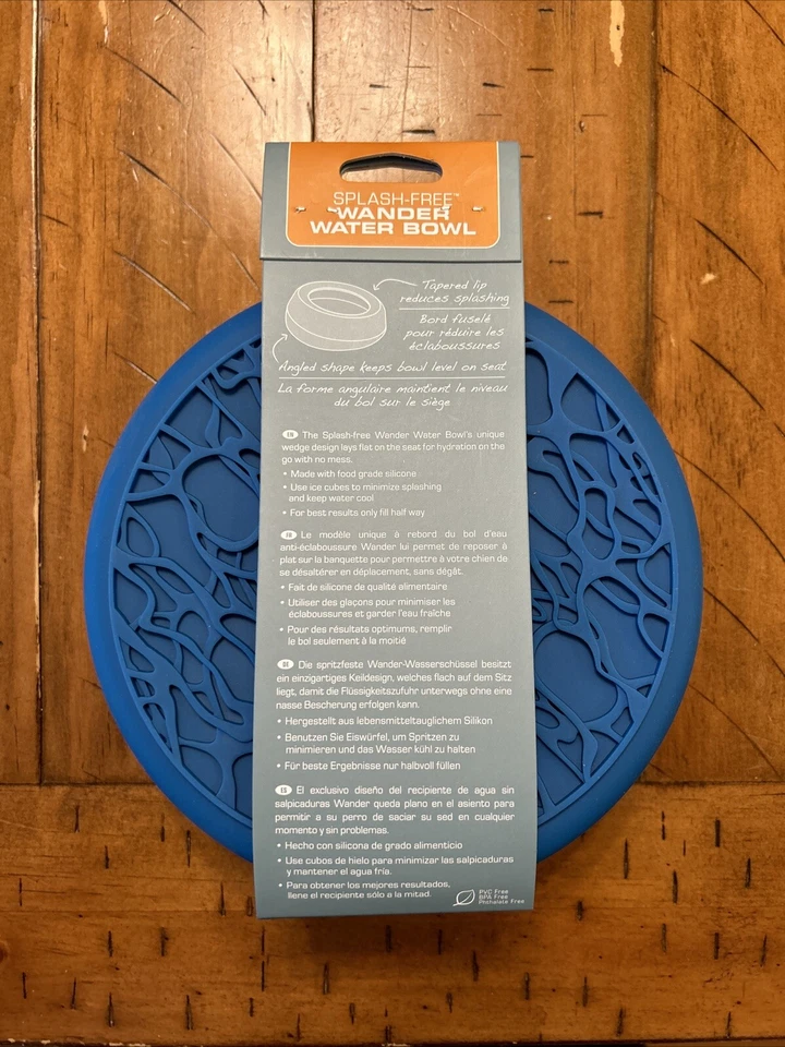 “NUEVO” Kurgo Sin Derrames Perro Tazón de Viaje, Portátil No, Tazón de Agua Desordenado para Perros, Azul Foto 2 de 4