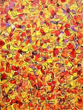 ABSTRACT PAINTING FLOWER ORIGINAL ART ORIGINAL CONTEMPORARY ART DECOR 24" #A207