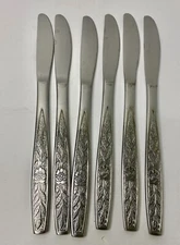 Stanley Roberts Granata Rose Dinner Knives Glossy Lot of 6 Replacements