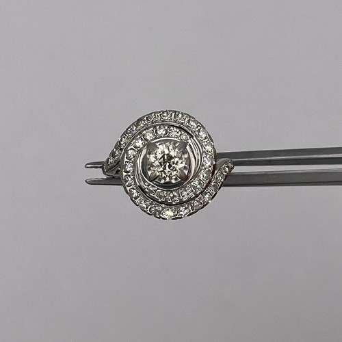 Vintage Estate 14k White Gold Ladies Swirl Bypass 1.00ctw Diamond Ring Size 6.75 - Picture 2 of 6